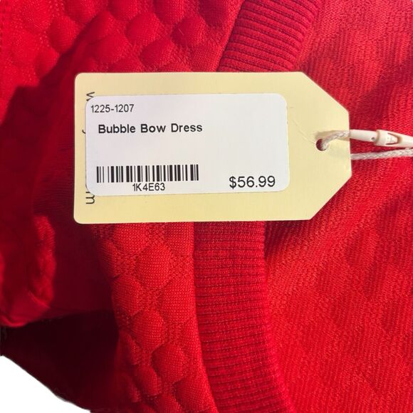 NWT Textured/Quilted Bubble Bow Sweatshirt Mini Dress Size Medium Long Sleeves - Picture 7 of 10